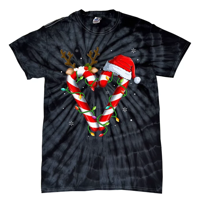 Festive Santa Claus Christmas Lights Decoration Tie-Dye T-Shirt