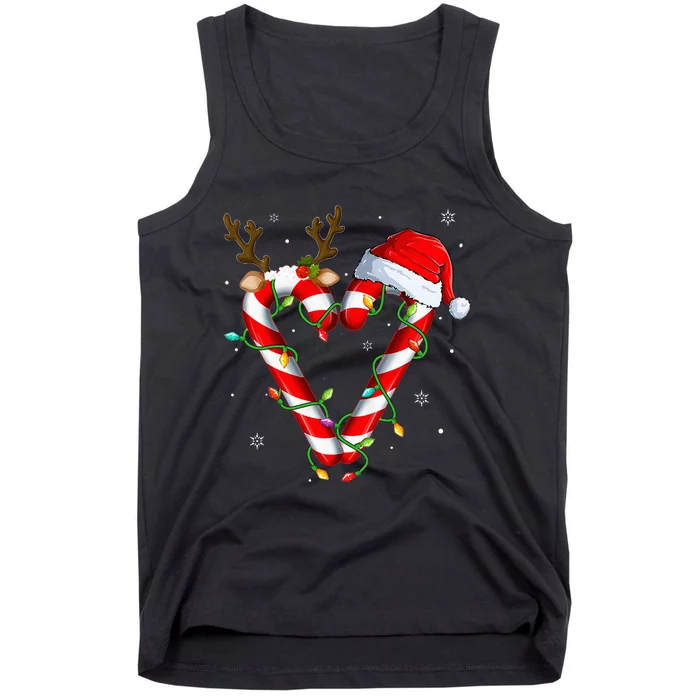 Festive Santa Claus Christmas Lights Decoration Tank Top