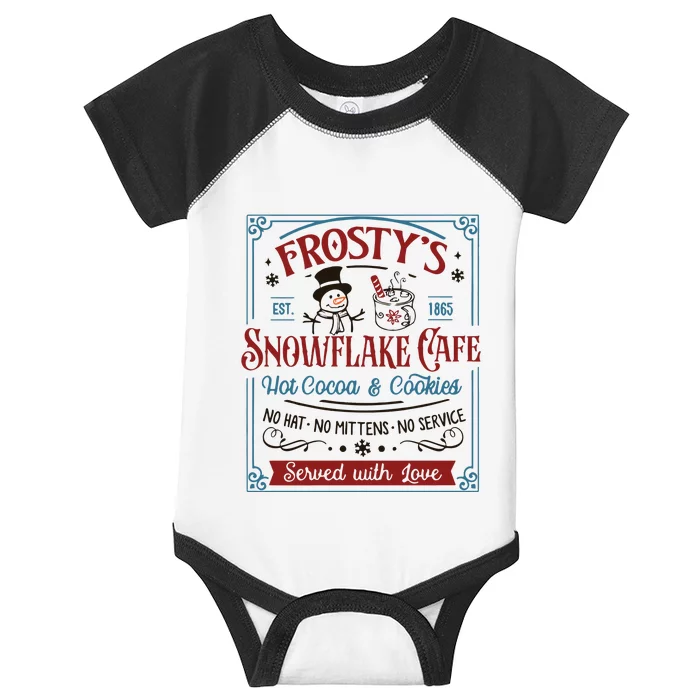 Frostys Snowflake Cafe Christmas Vibes Infant Baby Jersey Bodysuit