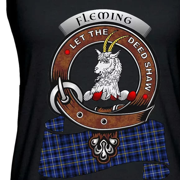 Fleming Scottish Clan Badge & Tartan Ladies Essential Flowy Tank