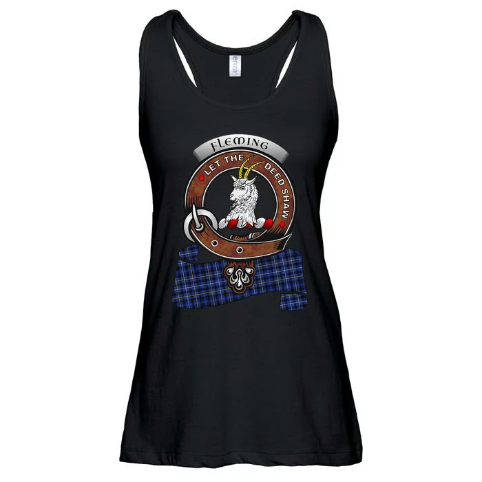 Fleming Scottish Clan Badge & Tartan Ladies Essential Flowy Tank