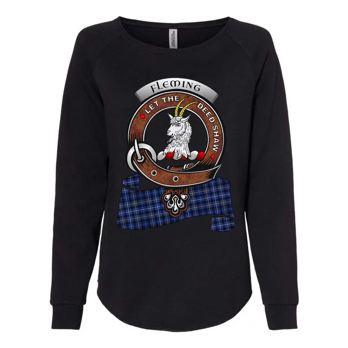 Fleming Scottish Clan Badge & Tartan Womens California Wash Sweatshirt