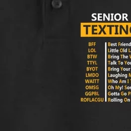 Funny Senior CitizenS Texting Code For Grandpa Dry Zone Grid Performance Polo