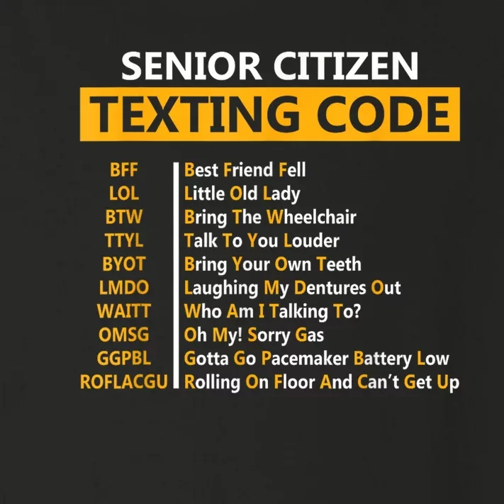 Funny Senior CitizenS Texting Code For Grandpa Toddler Long Sleeve Shirt