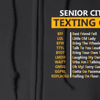 Funny Senior CitizenS Texting Code For Grandpa Full Zip Hoodie