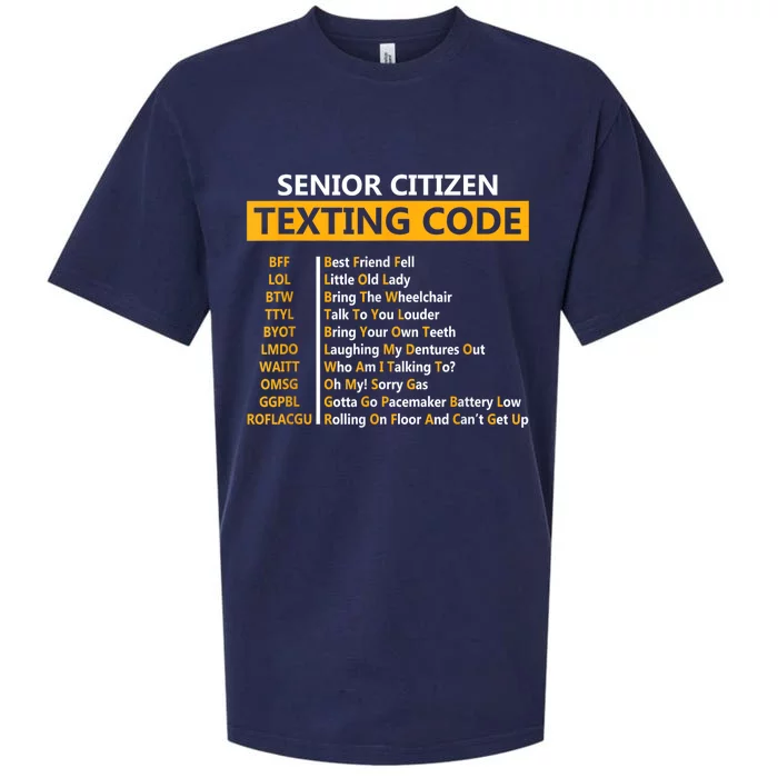 Funny Senior CitizenS Texting Code For Grandpa Sueded Cloud Jersey T-Shirt