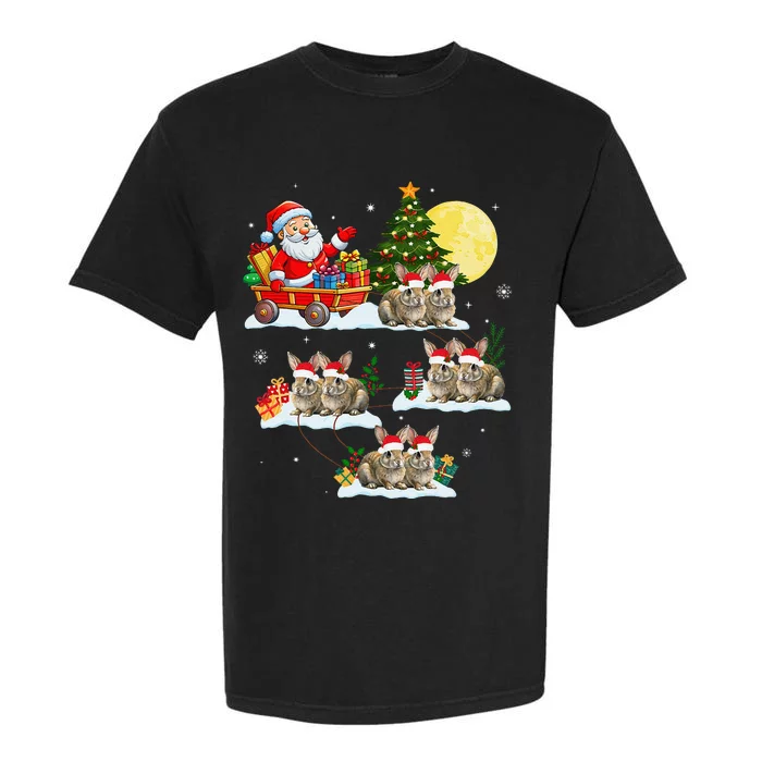 Funny Santa Claus Riding Bunny Rabbit Sleigh Christmas Garment-Dyed Heavyweight T-Shirt