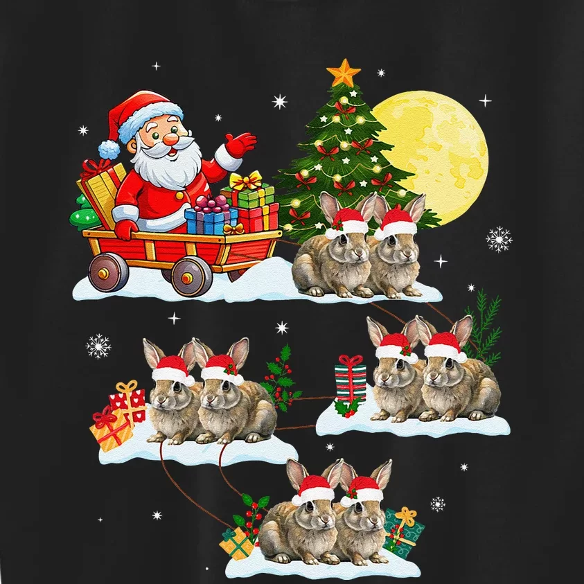 Funny Santa Claus Riding Bunny Rabbit Sleigh Christmas Kids Sweatshirt