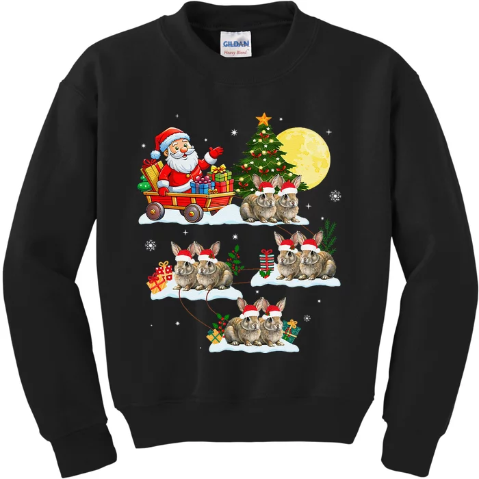 Funny Santa Claus Riding Bunny Rabbit Sleigh Christmas Kids Sweatshirt