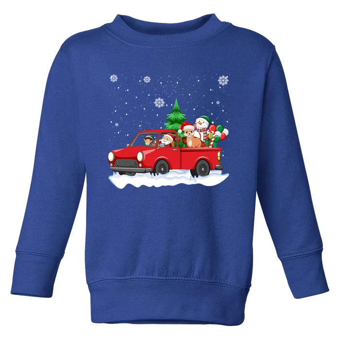 Funny Santa Driving Hot Rod Chihuahua Santa Hat Christmas Gift Toddler Sweatshirt