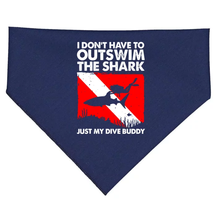 Funny Scuba Diving Design For Men Women Shark Diving Buddy USA-Made Doggie Bandana