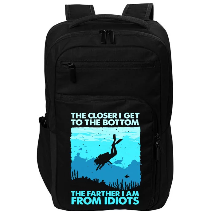 Funny Scuba Diving Flag Dive Quote Scuba Diver Gift Impact Tech Backpack