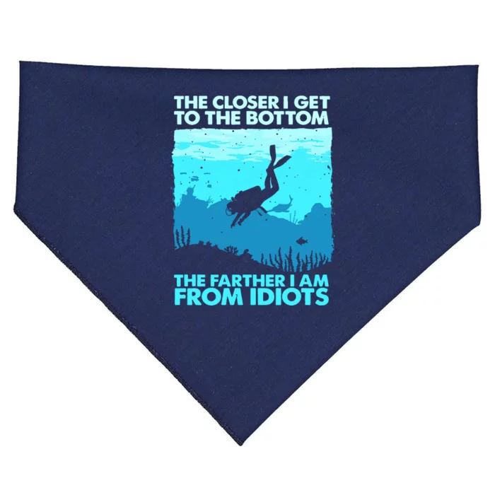 Funny Scuba Diving Flag Dive Quote Scuba Diver Gift USA-Made Doggie Bandana