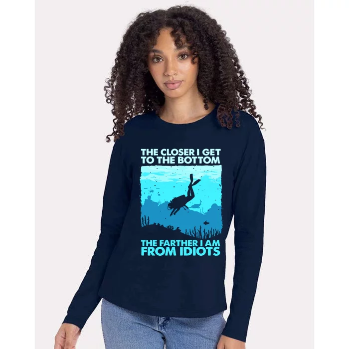 Funny Scuba Diving Flag Dive Quote Scuba Diver Gift Womens Cotton Relaxed Long Sleeve T-Shirt