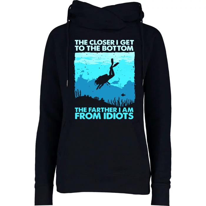 Funny Scuba Diving Flag Dive Quote Scuba Diver Gift Womens Funnel Neck Pullover Hood