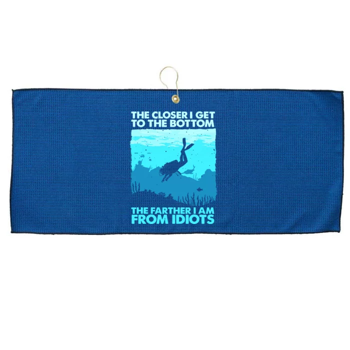 Funny Scuba Diving Flag Dive Quote Scuba Diver Gift Large Microfiber Waffle Golf Towel