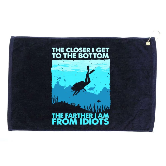 Funny Scuba Diving Flag Dive Quote Scuba Diver Gift Grommeted Golf Towel