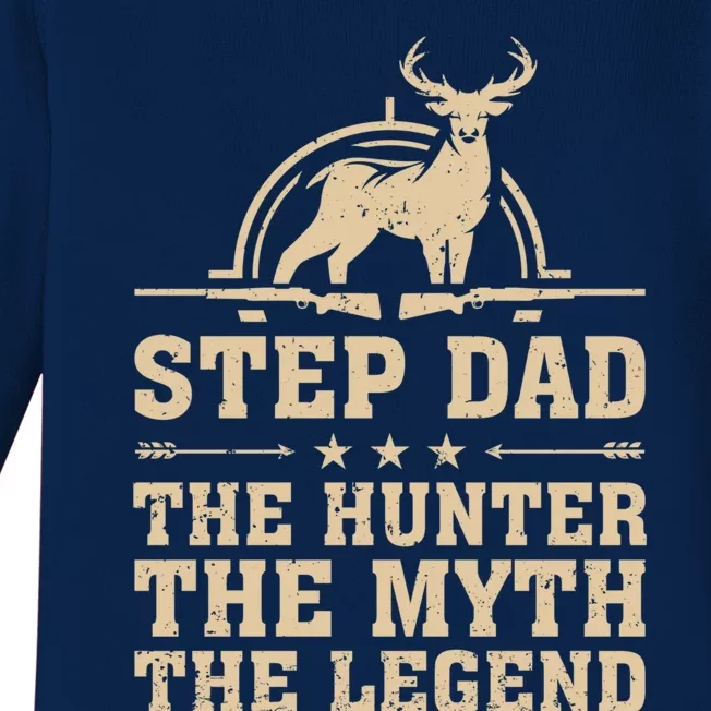 Funny Step Dad The Hunter The Myth The Legend Fathers Day Cute Gift Baby Long Sleeve Bodysuit