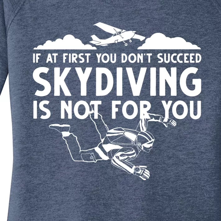 Funny Skydiving Design For Men Women Skydiver Skydive Lovers Women's Perfect Tri Tunic Long Sleeve Shirt