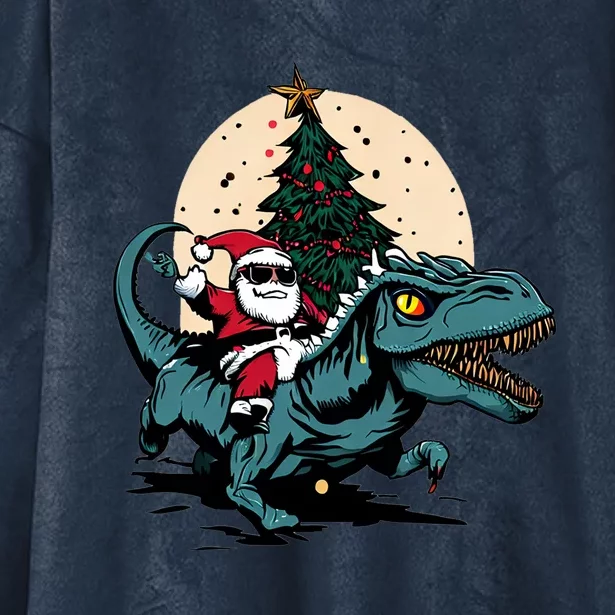 Funny Santas Dino Ride: A Prehistoric Christmas Adventure Great Gift Hooded Wearable Blanket