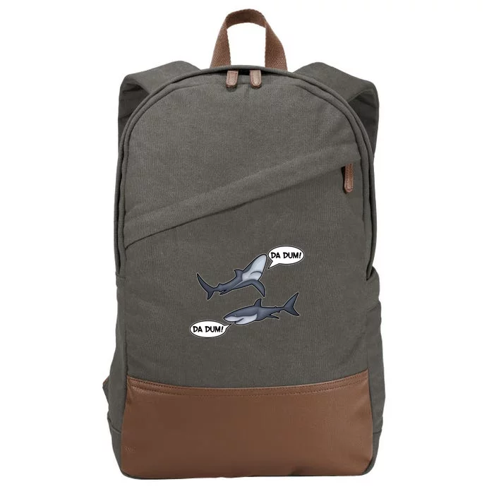 Funny Shark Da Dum Da Dum Cotton Canvas Backpack