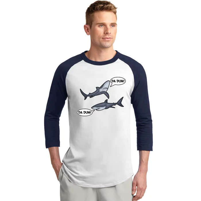 Funny Shark Da Dum Da Dum Baseball Sleeve Shirt