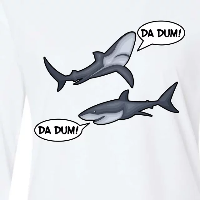 Funny Shark Da Dum Da Dum Womens Cotton Relaxed Long Sleeve T-Shirt