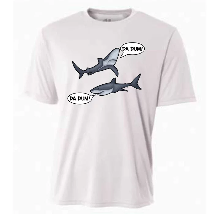 Funny Shark Da Dum Da Dum Cooling Performance Crew T-Shirt