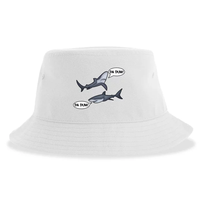 Funny Shark Da Dum Da Dum Sustainable Bucket Hat