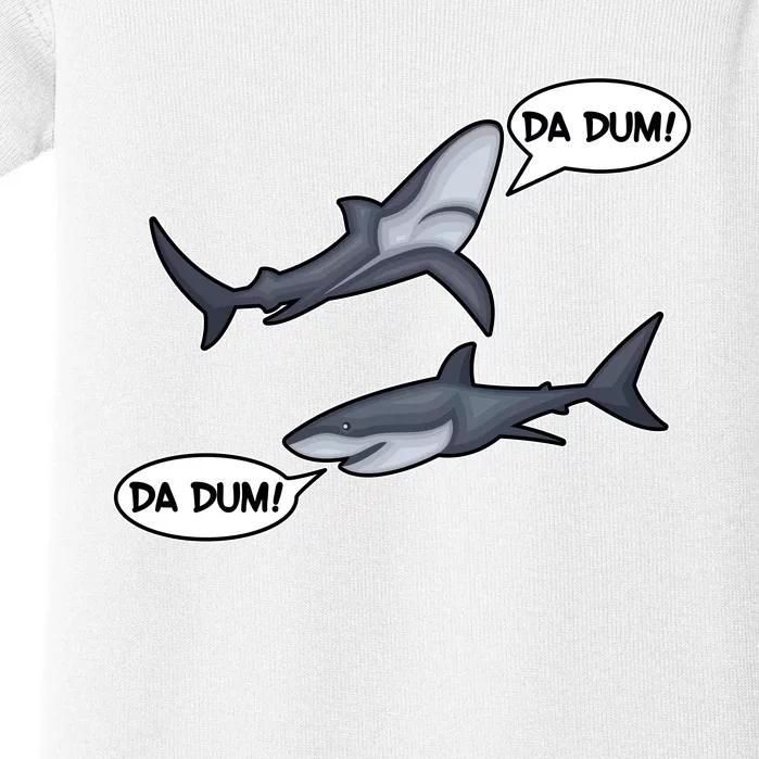 Funny Shark Da Dum Da Dum Baby Bodysuit