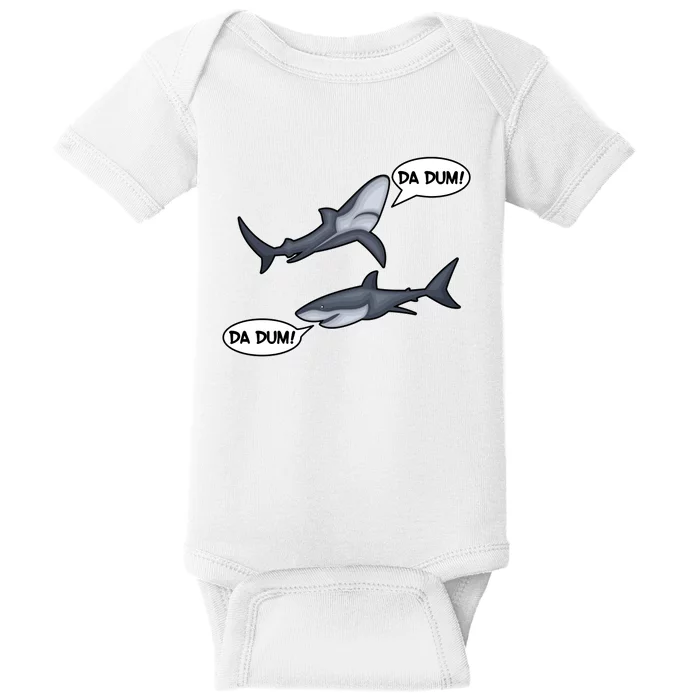 Funny Shark Da Dum Da Dum Baby Bodysuit