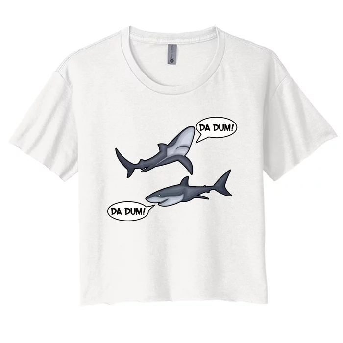 Funny Shark Da Dum Da Dum Women's Crop Top Tee