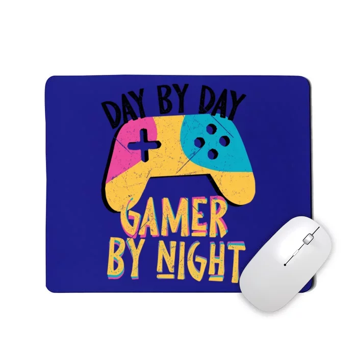 Funny Sarcastic Dad By Day Gamer By Night Video Games Lover Gift Mousepad