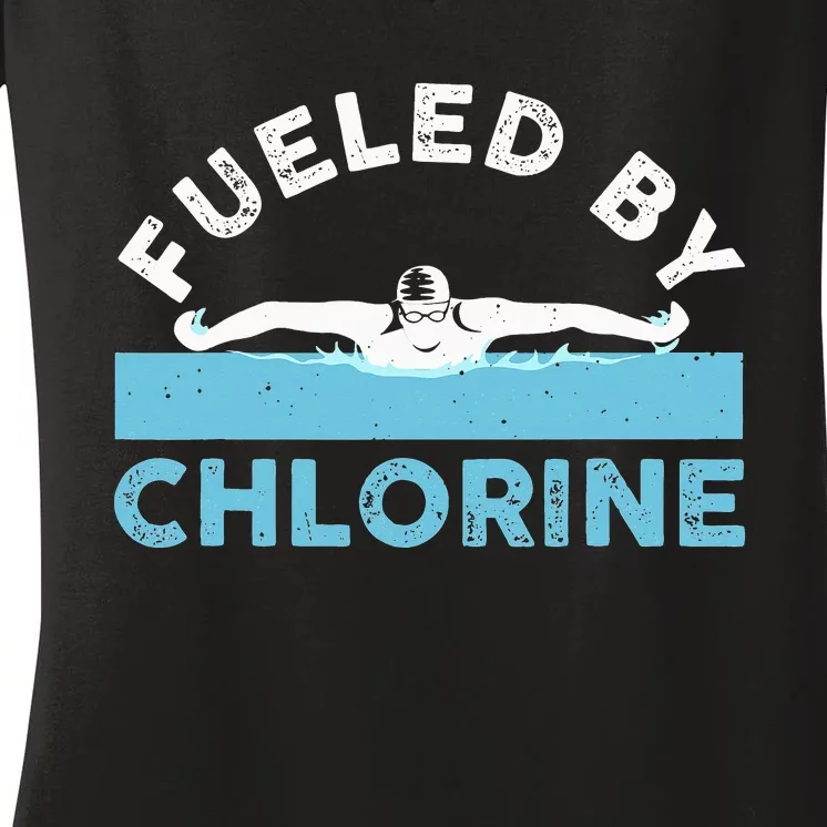 Funny Swimming Designs For Water Sports Lovers Women's V-Neck T-Shirt