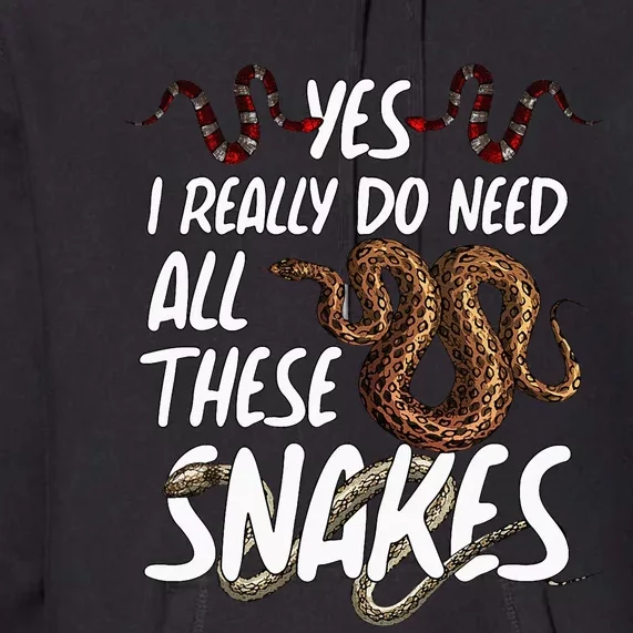 Funny Snake Designs For Men Women Herpetology Reptile Lovers Premium Hoodie