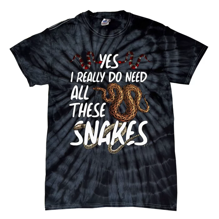 Funny Snake Designs For Men Women Herpetology Reptile Lovers Tie-Dye T-Shirt