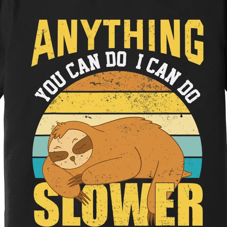 Funny Sloth Design, Lazy Person, Funny Lazy Premium T-Shirt