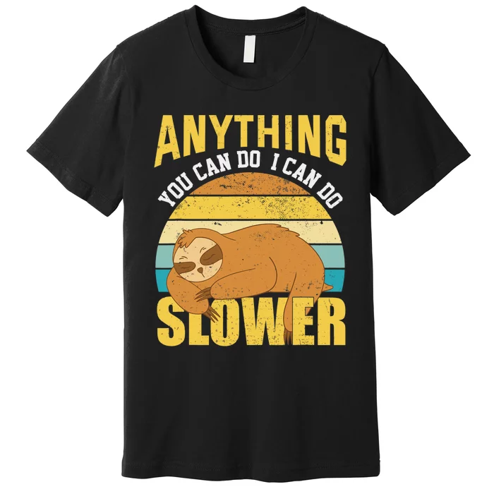 Funny Sloth Design, Lazy Person, Funny Lazy Premium T-Shirt