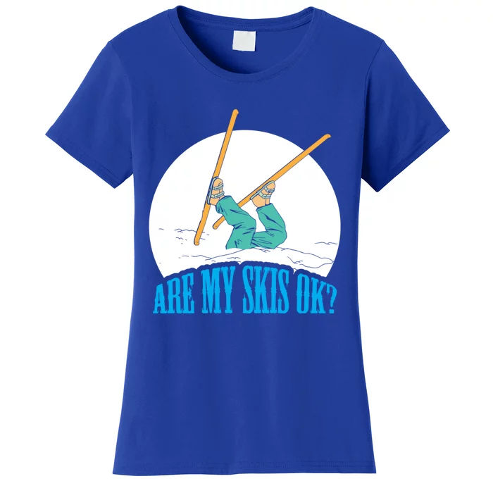 Funny Skiing Design Are My Skis Ok ? For Winter Sports Gift Women's T-Shirt