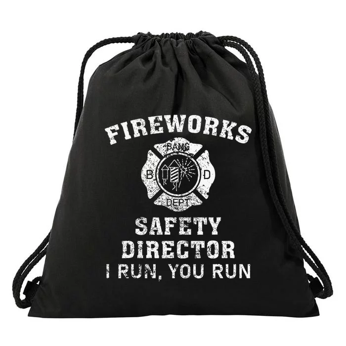 Fireworks Safety Director I Run You Run Bang Drawstring Bag