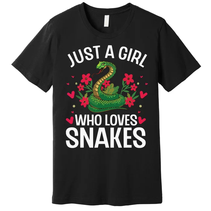 Funny Snake Design For Girl Women Snake Lover Premium T-Shirt