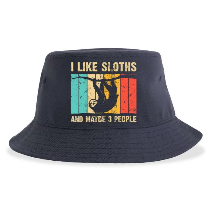 Funny Sloth Design For Sloth Lover Introvert Sustainable Bucket Hat