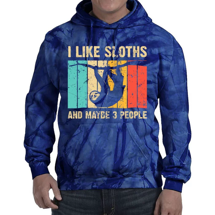 Funny Sloth Design For Sloth Lover Introvert Tie Dye Hoodie