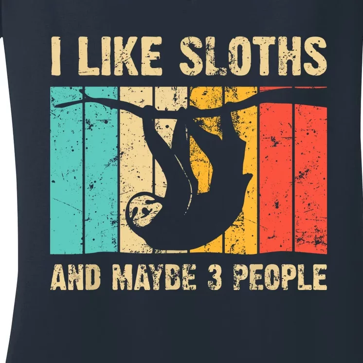 Funny Sloth Design For Sloth Lover Introvert Women's V-Neck T-Shirt