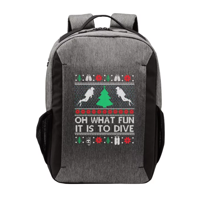 Funny Scuba Diving Diver Ugly Christmas Xmas Vector Backpack