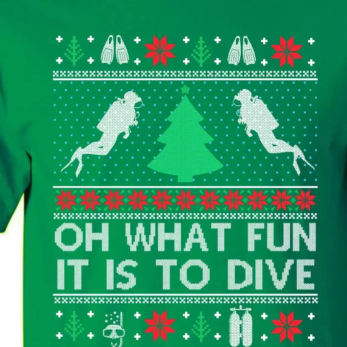 Funny Scuba Diving Diver Ugly Christmas Xmas Tall T-Shirt