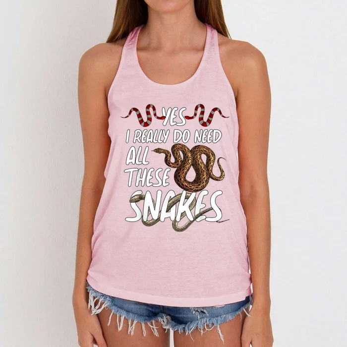 Funny Snake Designs For Men Women Herpetology Reptile Lovers Women's Knotted Racerback Tank