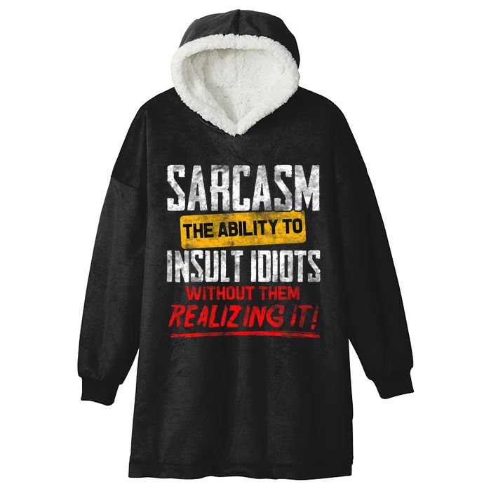 Funny Sarcasm Definition Hooded Wearable Blanket