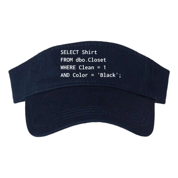 Funny SQL Design For Programmer Humor Programming Gift Valucap Bio-Washed Visor