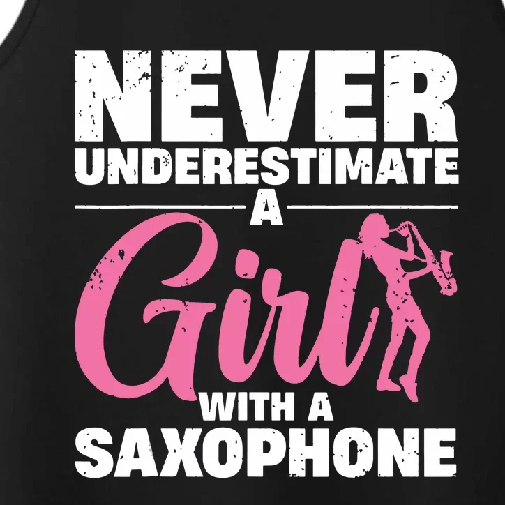 Funny Saxophone Design For Girl Women Saxophonist Sax Lover Performance Tank